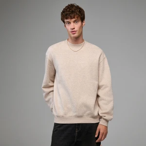 Beżowa bluza crewneck regular fit basic House