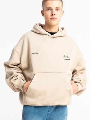 Beżowa bluza REGULAR z minimalistycznym haftem z przodu Reporter