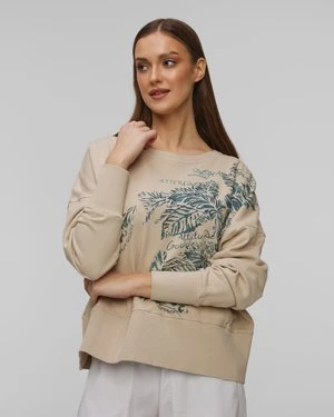 Zdjęcie produktu Beżowa Bluza Z Bawełny Organicznej Z Printem Damska Deha