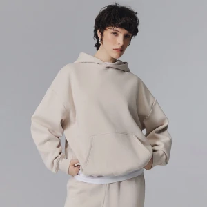 Beżowa bluza z kapturem loose fit House