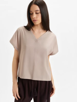 Beżowa bluzka z wiskozy Top Secret