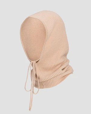 Beżowa Czapka Kominiarka Z Kaszmiru Damska Allude