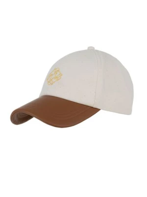 Beżowa czapka z daszkiem z monogramem OCHNIK