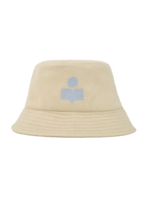 Beżowa czapka z haftem logo Isabel Marant