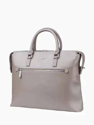 Beżowa damska torba na laptopa 14 cali z dużą kieszenią  Puccini