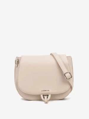 Beżowa Dwukomorowa Torebka Listonoszka z Ozdobną Klapą Redavinae luigisanto