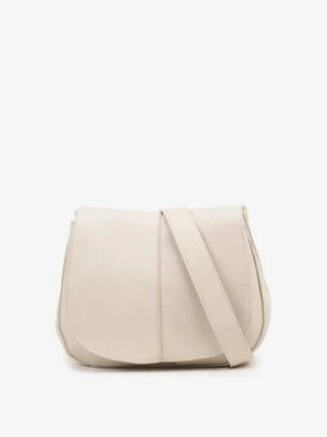 Beżowa Dwukomorowa Torebka z Ozdobną Klapą Galairia luigisanto