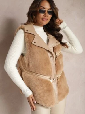 Beżowa Kamizelka Futrzana Hinlosh yu & me