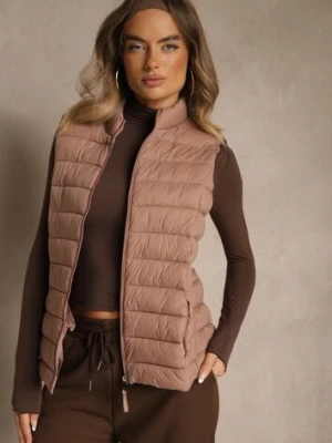 Beżowa Kamizelka Ozdobiona Pikowaniem Soellame j.style