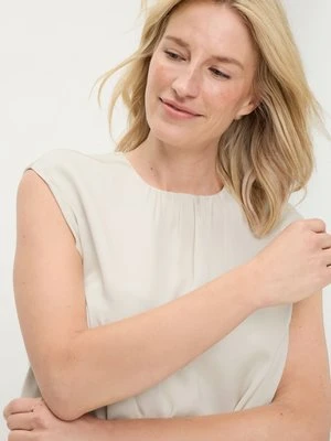 Beżowa koszula damska bez rękawów – Liaison en Vogue Olsen