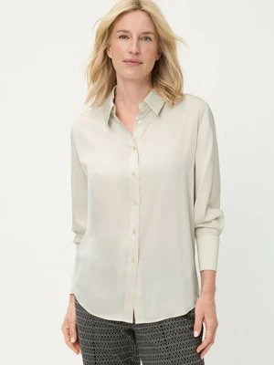 Beżowa koszula damska z delikatnym połyskiem – Liaison en Vogue Olsen