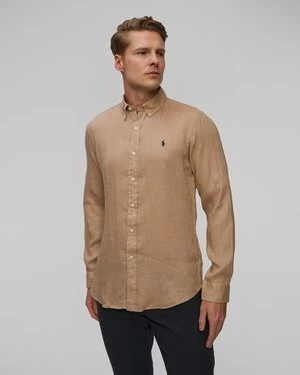 Beżowa Koszula Lniana Męska Polo Ralph Lauren