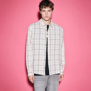 Beżowa koszula regular fit w kratę House