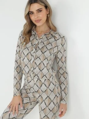 Beżowa Koszula w Ornamentalny Wzór Lagzos by swan