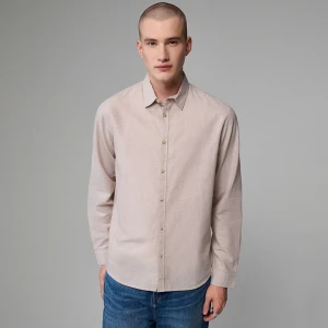 Beżowa koszula z domieszką lnu House