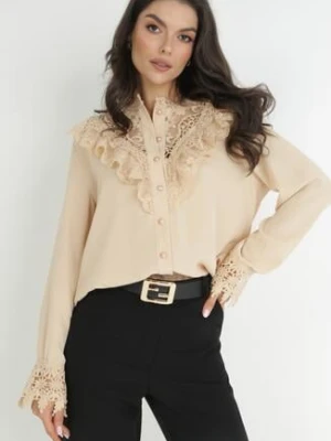 Beżowa Koszula z Koronką i Sargaia elsa.m by may