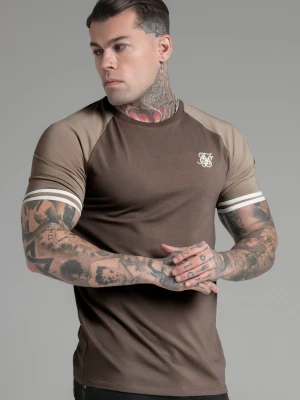 Beżowa koszulka męska raglan SikSilk