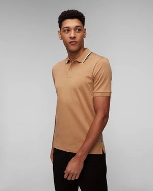 Beżowa koszulka polo męska Hugo Boss Penrose