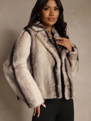 Beżowa Krótka Kurtka Futerko o Jednorzędowym Kroju Lanella ann gissy