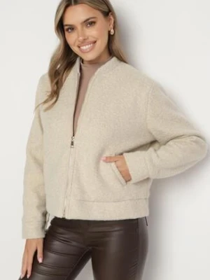 Beżowa Kurtka Ocieplana z Suwakiem Nerelivia unigirl