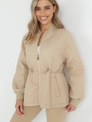 Beżowa Kurtka Pikowana Bomberka Ellieanna ann gissy