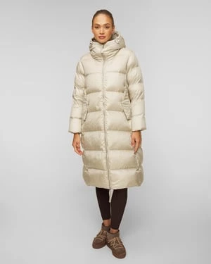 Beżowa Kurtka Puchowa Damska Varley Payton Puffer Coat