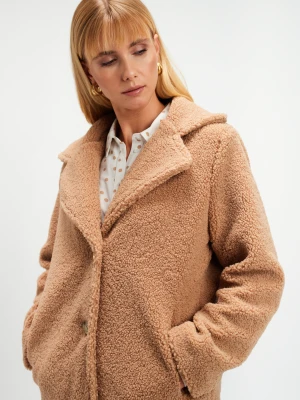 Beżowa kurtka typu miś Top Secret