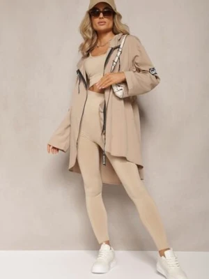 Beżowa Kurtka Wiatrówka Oversize Palishe swest