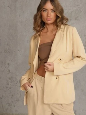 Beżowa Marynarka z Klapami Ruqae melya by melody