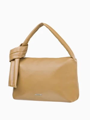 Beżowa miękka torebka typu shopper z wiązanym uchwytem Puccini