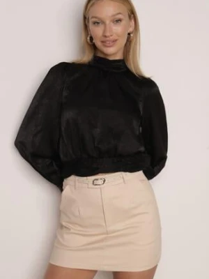 Beżowa Ołówkowa Spódnica z Bawełną z Paskiem i Podszewką Typu Szorty Vikisola elsa.m by may