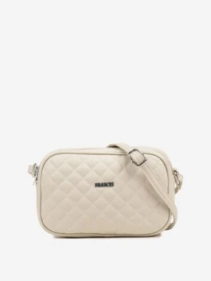 Beżowa Pikowana Torebka Listonoszka Ozdobiona Napisem Silanire francis