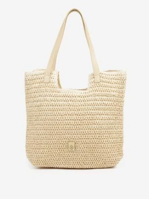 Beżowa Pleciona Torebka Shopper Feleindra