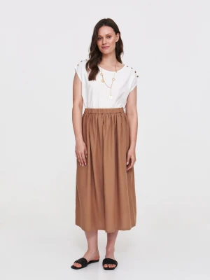 Beżowa spódnica midi Top Secret