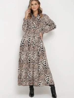 Beżowa Sukienka Adolia rosa