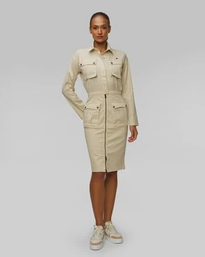 Beżowa Sukienka Bodycon Damska Aeronautica Militare
