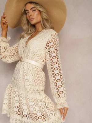 Beżowa Sukienka Dephiolea elsa.m by may