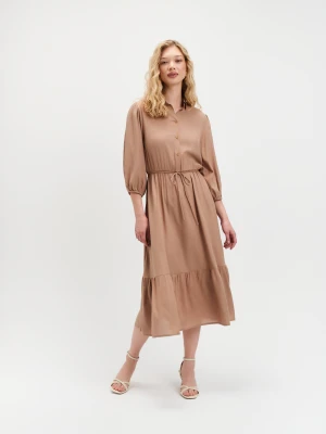 Beżowa sukienka midi Top Secret