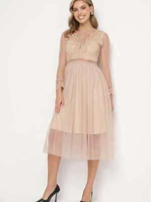 Beżowa Sukienka Phaerusa elsa.m by may