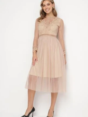 Beżowa Sukienka Phaerusa elsa.m by may