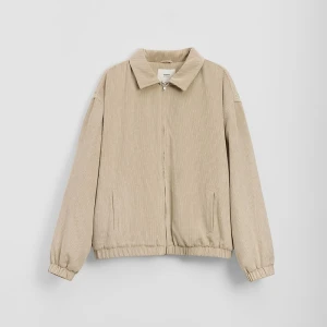 Beżowa sztruksowa kurtka bomber z lekkim ociepleniem House