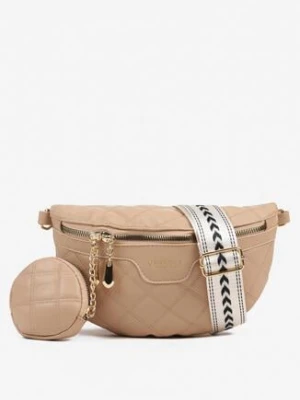 Beżowa Tłoczona Nerka z Napisem i Portmonetką Alisavi versoli