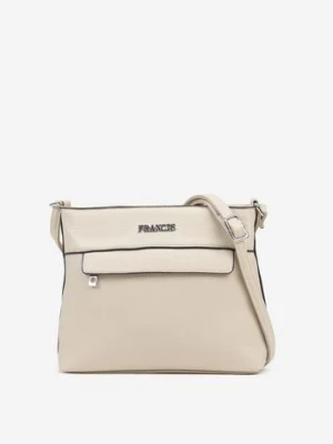 Beżowa Torebka Listonoszka Ozdobiona Kieszonką Silitra francis