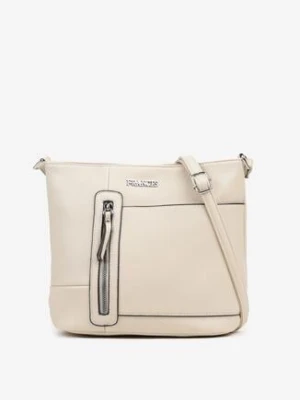 Beżowa Torebka na Ramię z Ozdobnym Suwakiem Dolurea francis