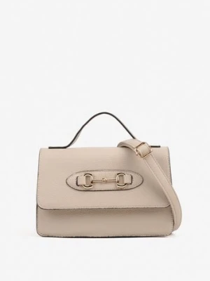 Beżowa Torebka Prostokątna w Typie Listonoszki z Paskiem Regulowanym Naniviia fashion&bags