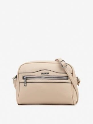 Beżowa Torebka Typu Listonoszka Ozdobiona Napisem Nilalea francis