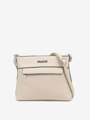 Beżowa Torebka Typu Listonoszka z Ozdobną Kieszonką Silafine francis
