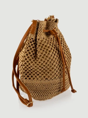 Beżowa torebka typu worek Top Secret