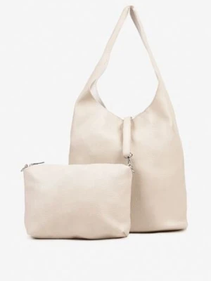 Beżowa Torebka z Saszetką i Metaliczną Ozdobą Tenarae coo& co