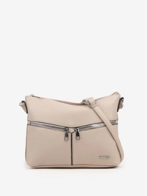 Beżowa Torebka z Suwakami na Regulowanym Pasku Malovia francis